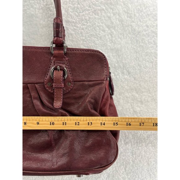 Antonio Melani Womens Satchel Handbag Brown Magnetic Phone Pockets Buckle L - Picture 6 of 9